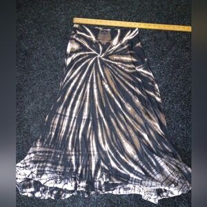 Tryst TieDye Skirt Black Brown White SzM in Cotton